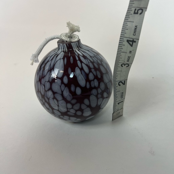 POTTERY BARN OIL DIFFUSER BLOWN GLASS 3" RED GLASS ORB BALL - Picture 6 of 8